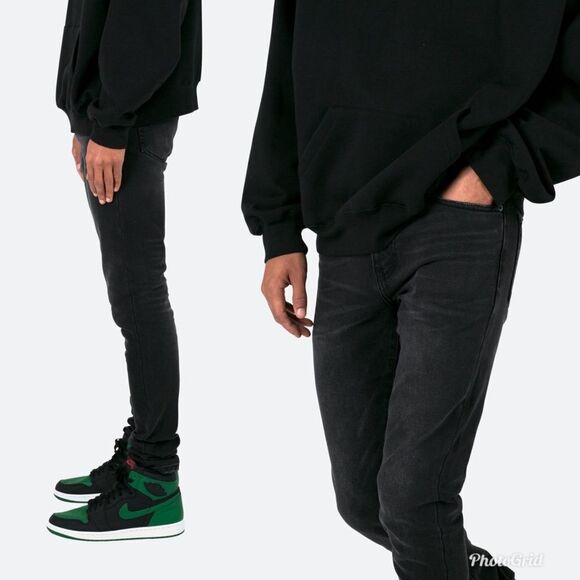 MNML Black Gray Skinny Jeans EVERY DAY DENIM - Picture 3 of 12